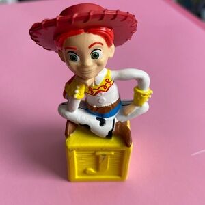 Cowgirl Action Figure with Red Hat and Yellow Block
